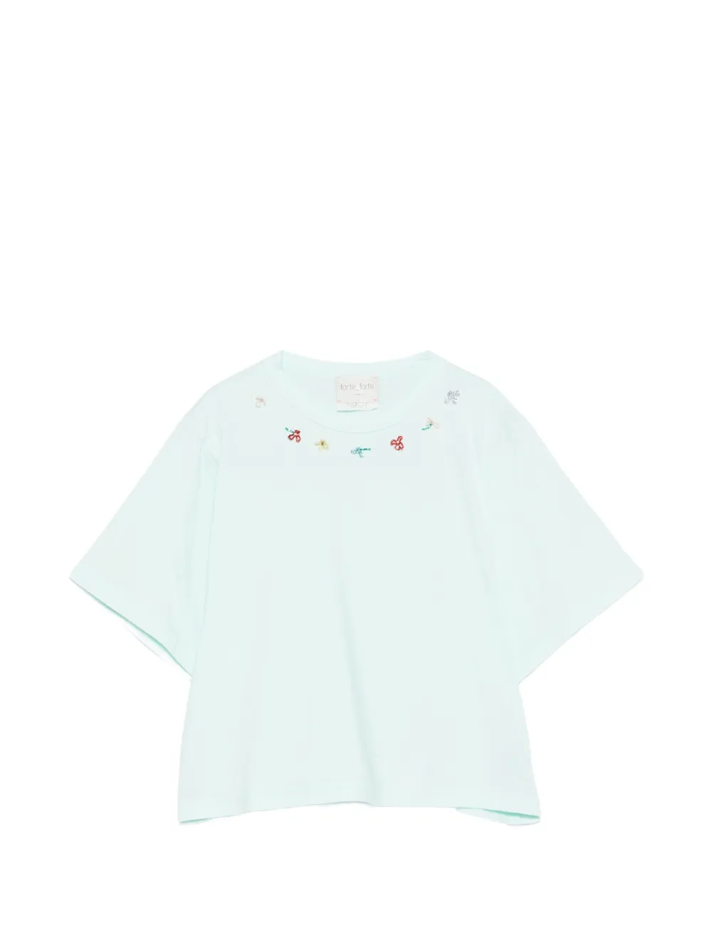 Forte Forte floral-detail T-shirt - Blu