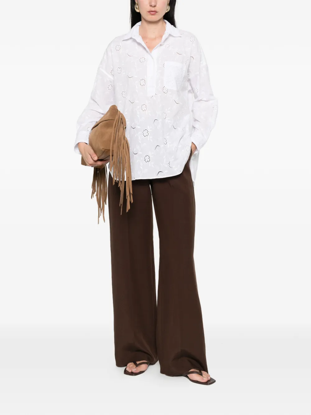  Archivio 67 Floral Broderie Shirt - White 