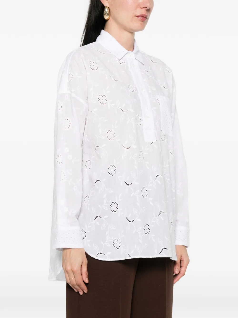  Archivio 67 Floral Broderie Shirt - White 
