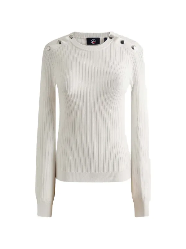 Fusalp Button-shoulder Sweater in Neutrals