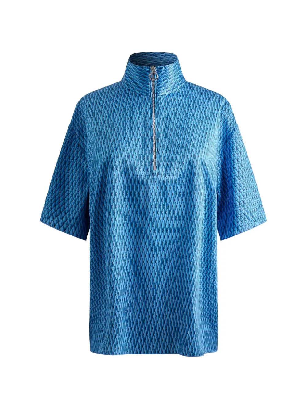 Fusalp diamond-pattern zip-neck T-shirt - Blu