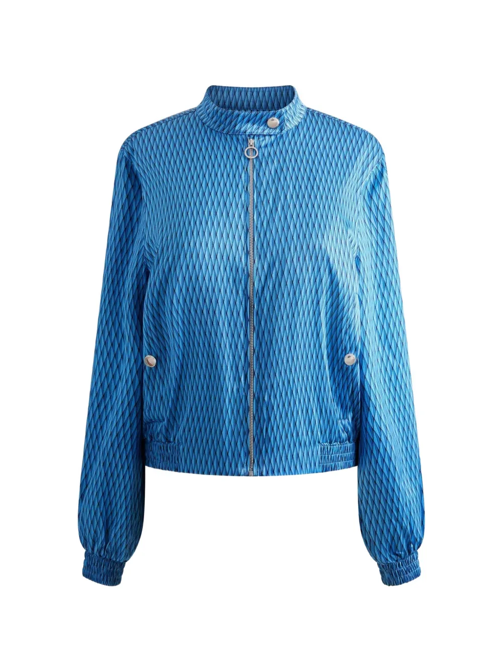 Fusalp printed biker collar bomber jacket - Blau