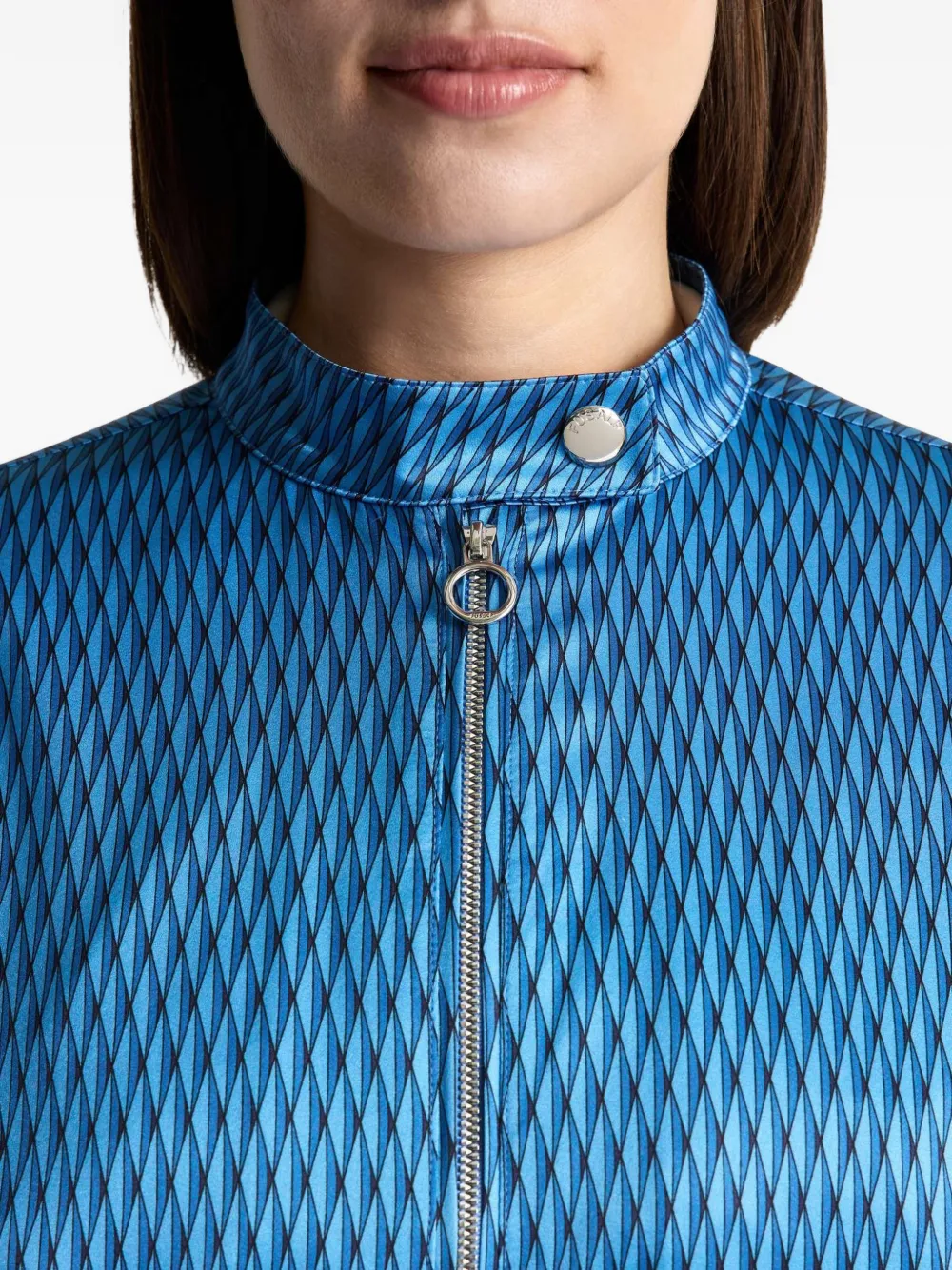 Fusalp Bomberjack met bikerkraag en print Blauw