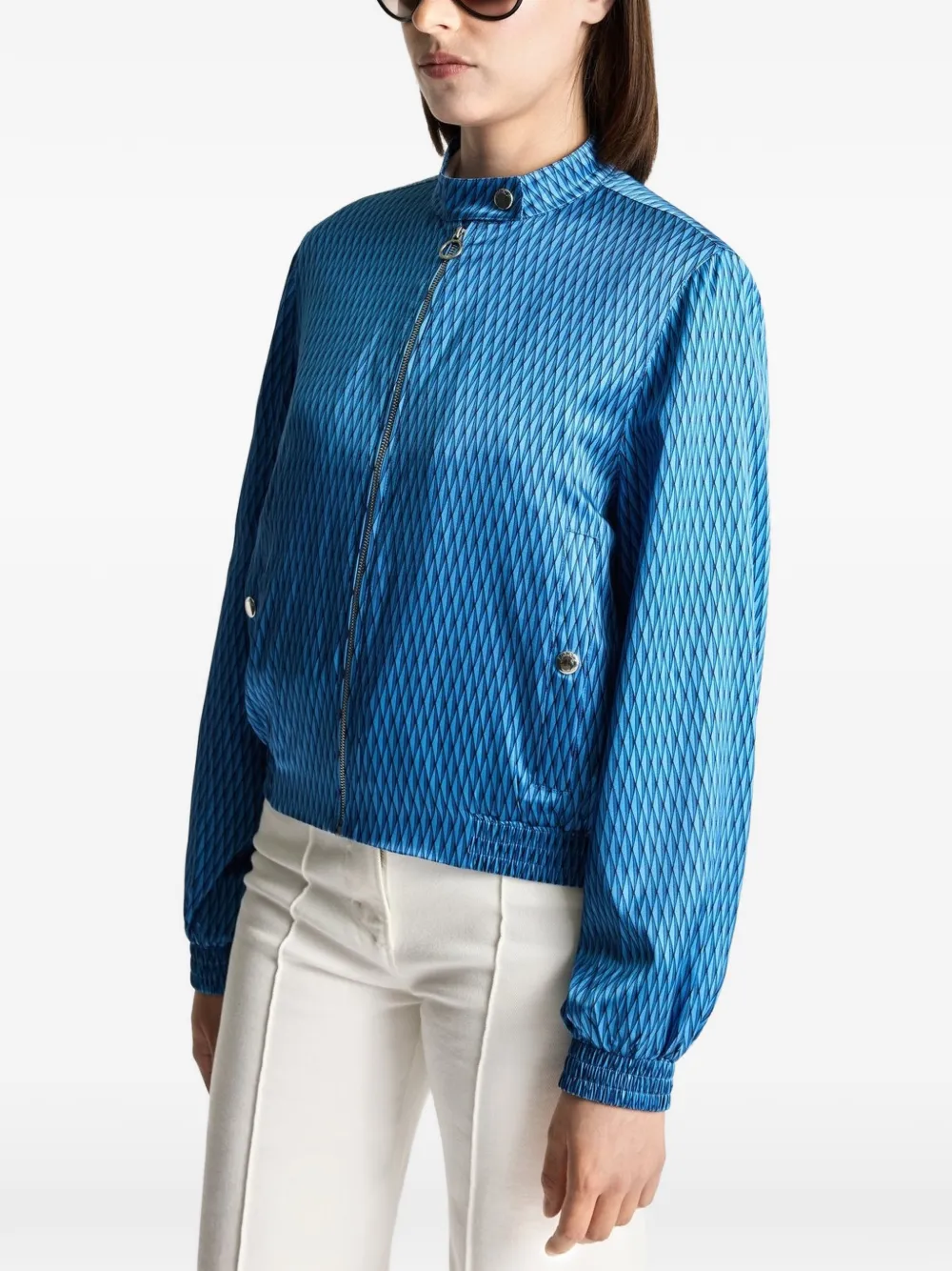Fusalp Bomberjack met bikerkraag en print Blauw