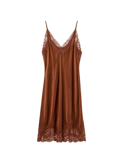 Gold Hawk Coco Bodice lace-trim slip dress