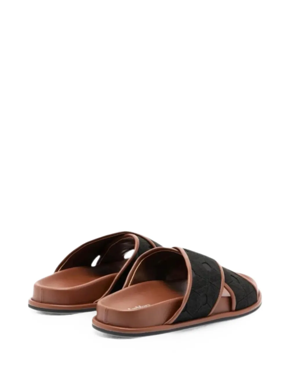 Max Mara monogram-pattern crossover-strap sandals Zwart