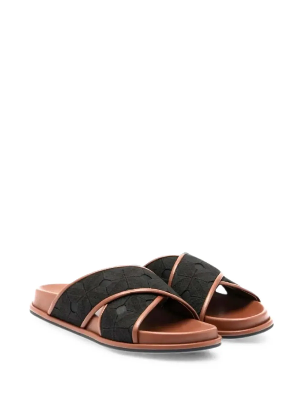 Max Mara monogram-pattern crossover-strap sandals Zwart