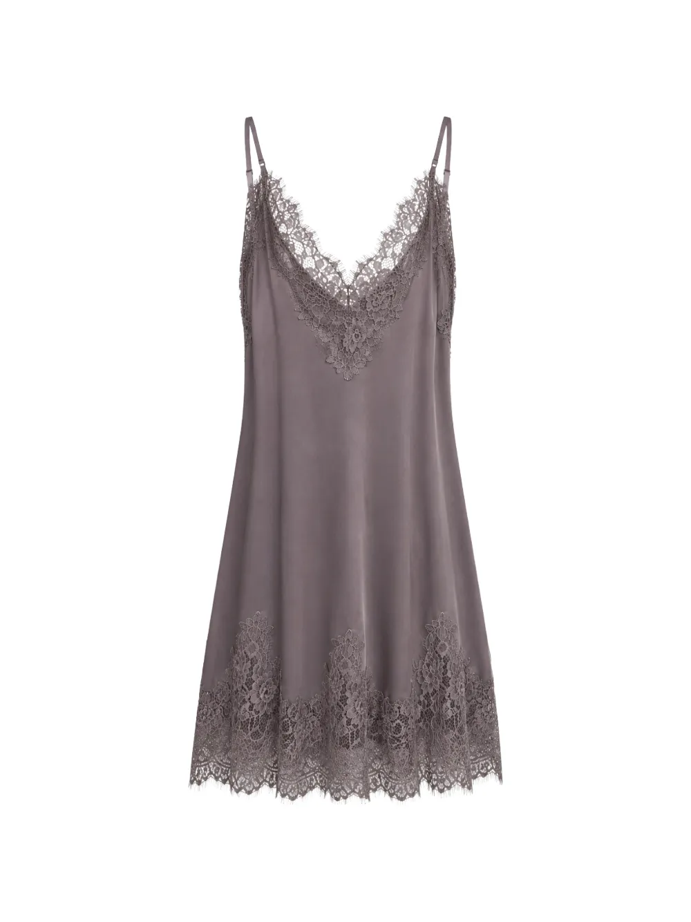 Gold Hawk lace-trimmed slip dress - Grau