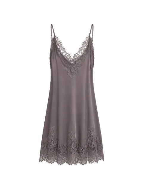 Gold Hawk lace-trimmed slip dress