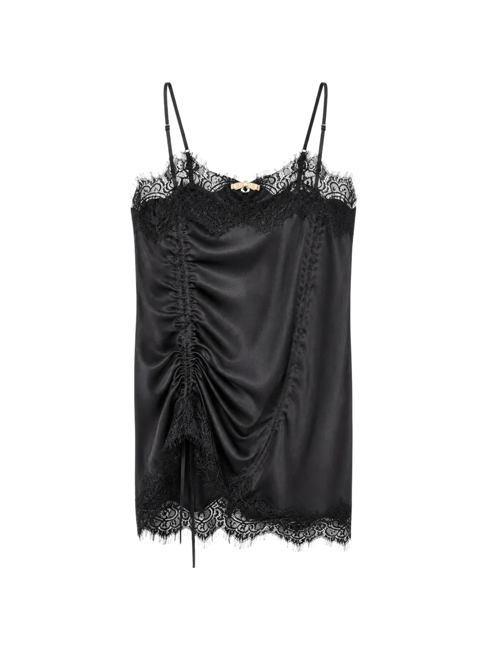 Gold Hawk lace-trim ruched camisole top - Nero