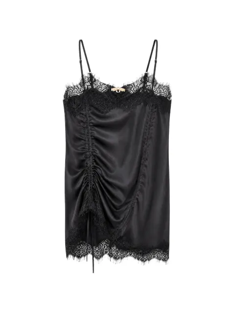 Gold Hawk lace-trim ruched camisole top