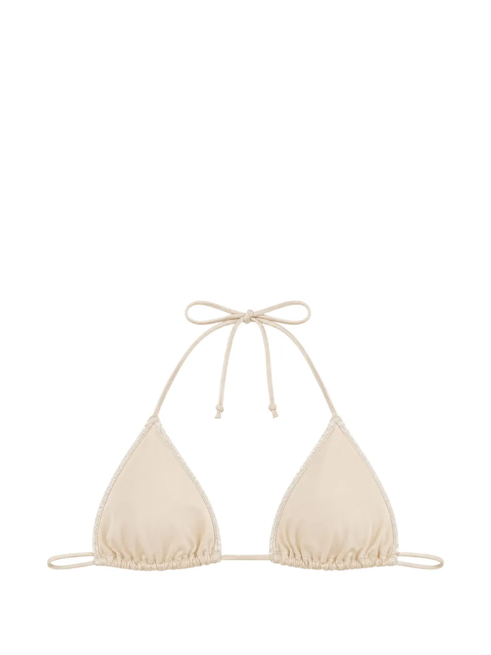 MC2 Saint Barth Triangel bikinitop met overslag van kant Beige