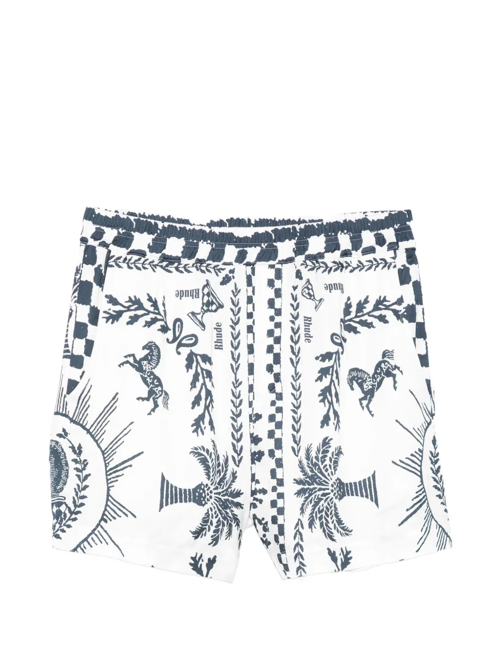 RHUDE graphic print shorts - Bianco