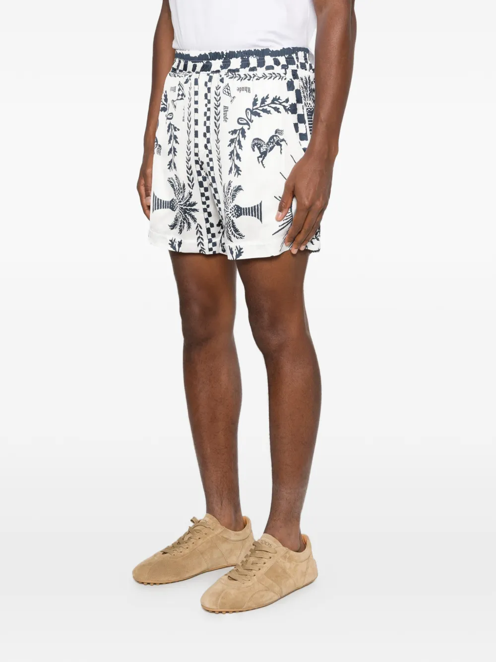 RHUDE Shorts met grafische print Wit