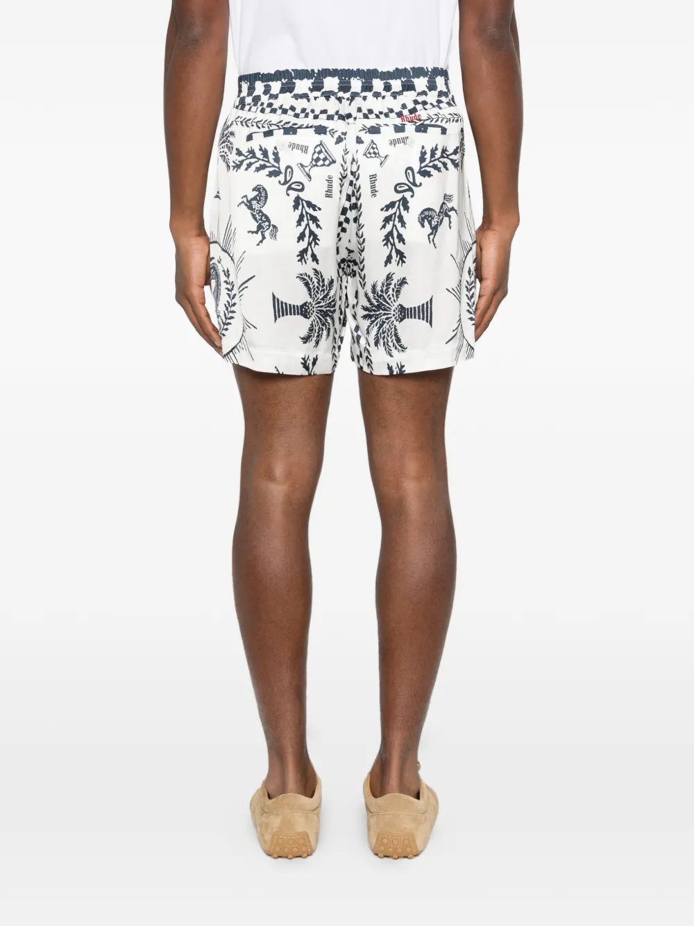 RHUDE Shorts met grafische print Wit