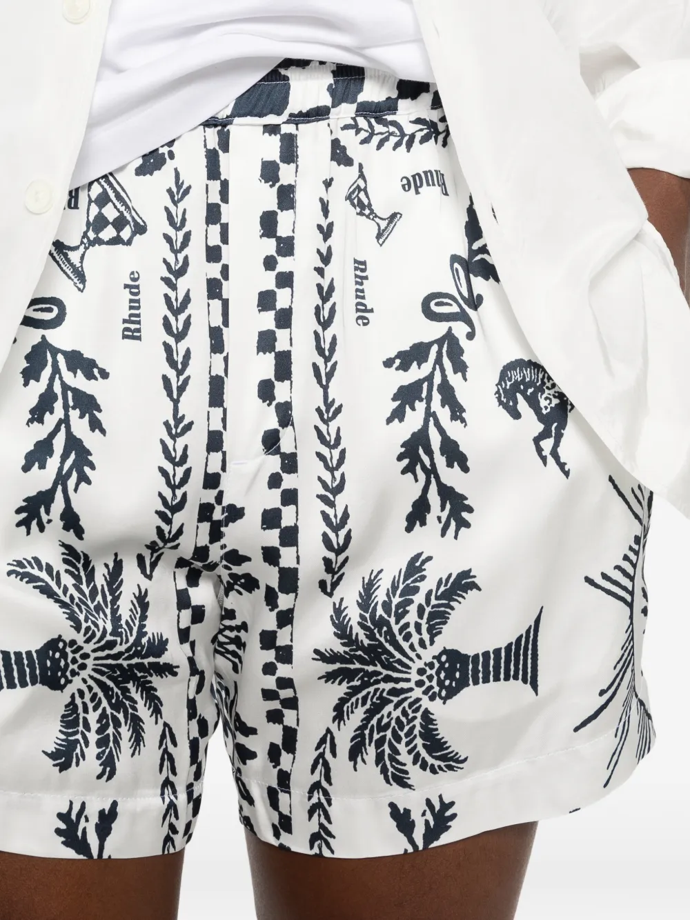 RHUDE Shorts met grafische print Wit
