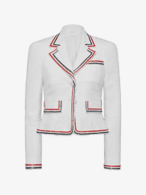 Thom Browne бомбер из сирсакера