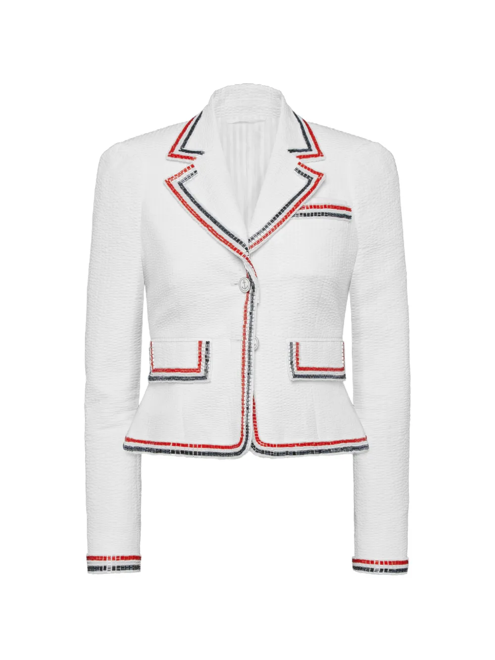 Thom Browne Cropped seersucker jack Wit