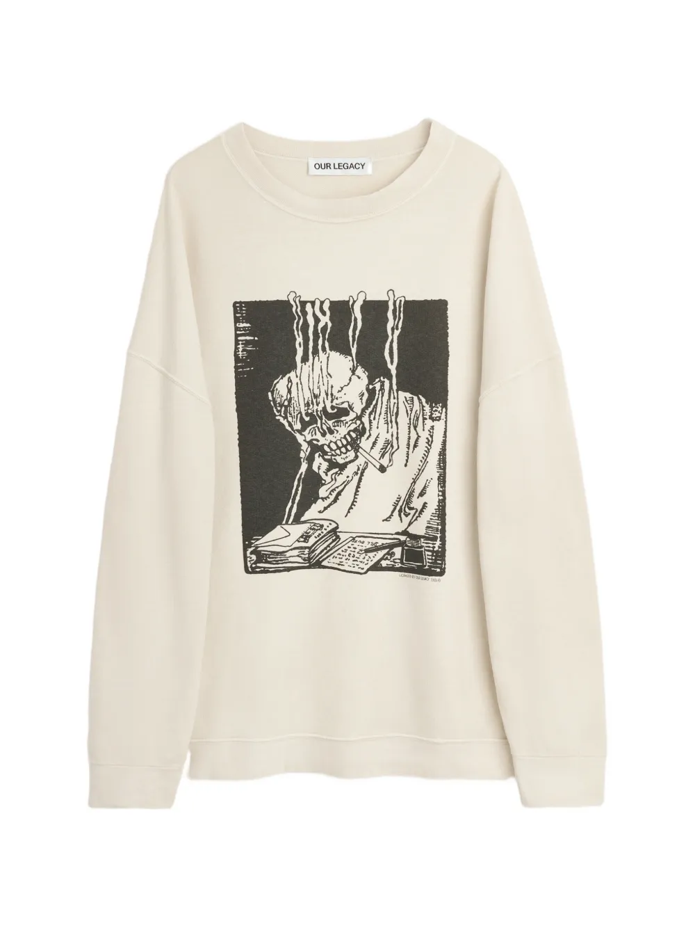 OUR LEGACY Slack graphic-print round-neck sweatshirt - Toni neutri