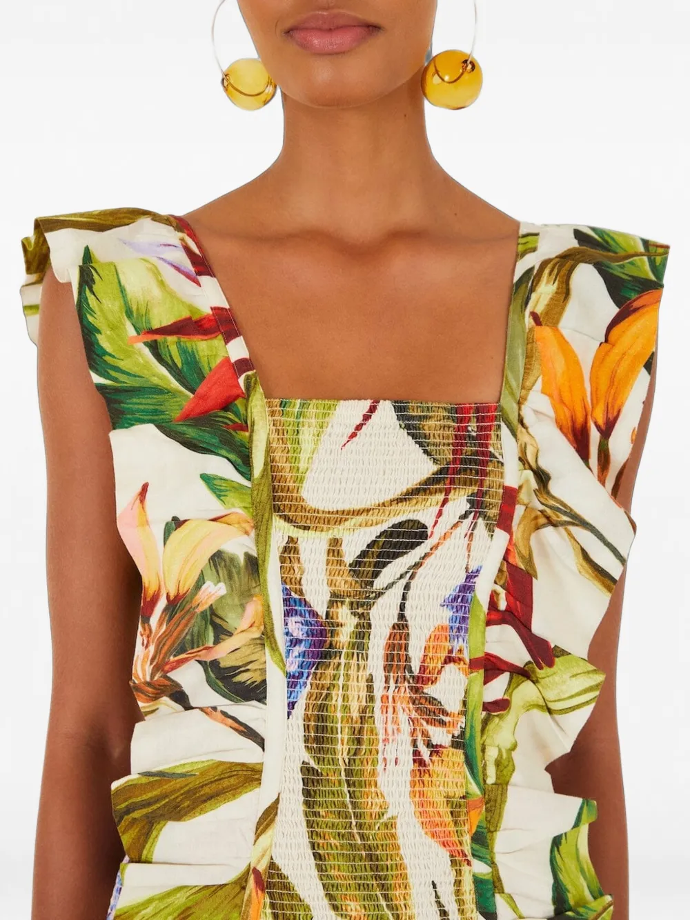 FARM Rio Florart mini-jurk Wit