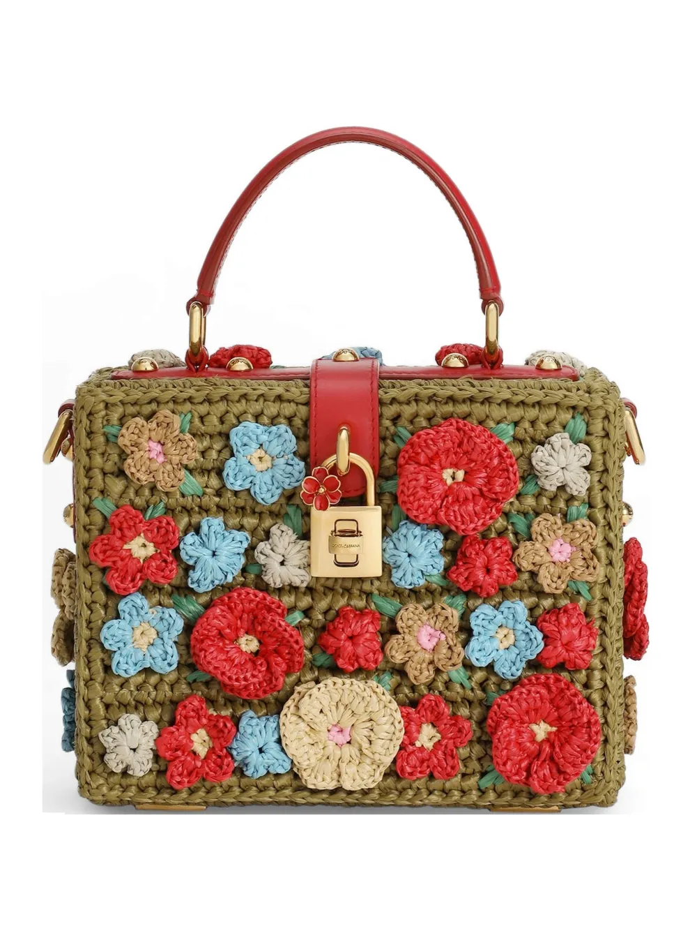 Dolce & Gabbana Floral-appliqué Tote Bag In Green
