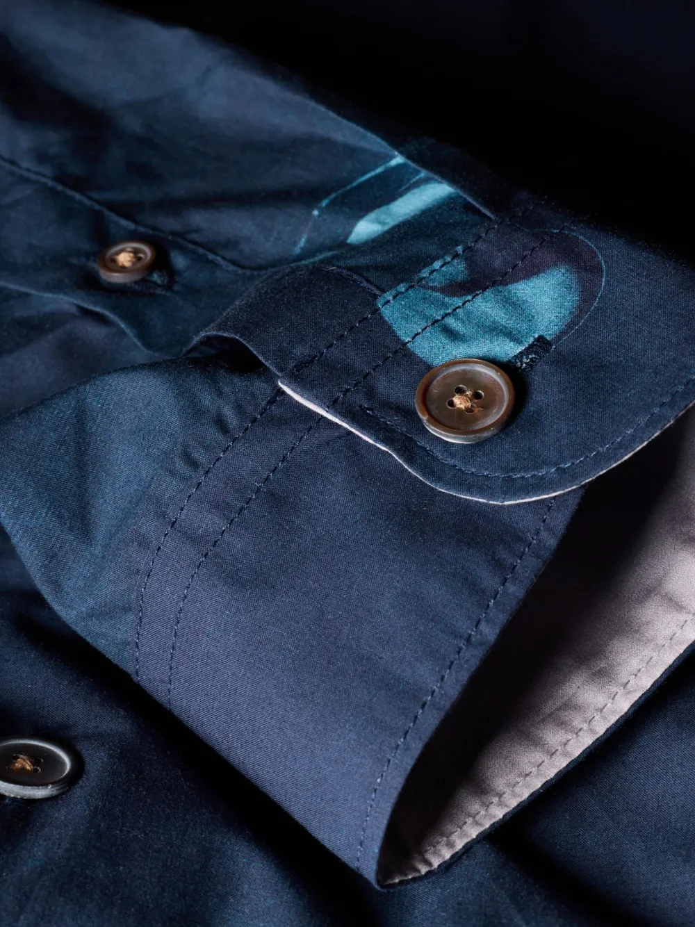 PS Paul Smith Sunbleached Snaps popeline overhemd Blauw