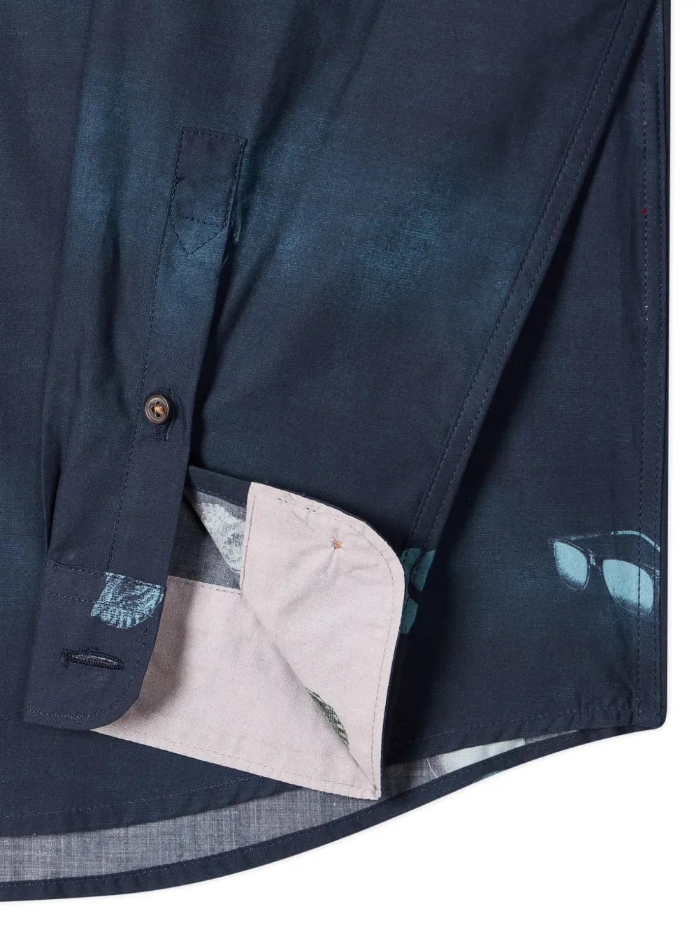 PS Paul Smith Sunbleached Snaps popeline overhemd Blauw