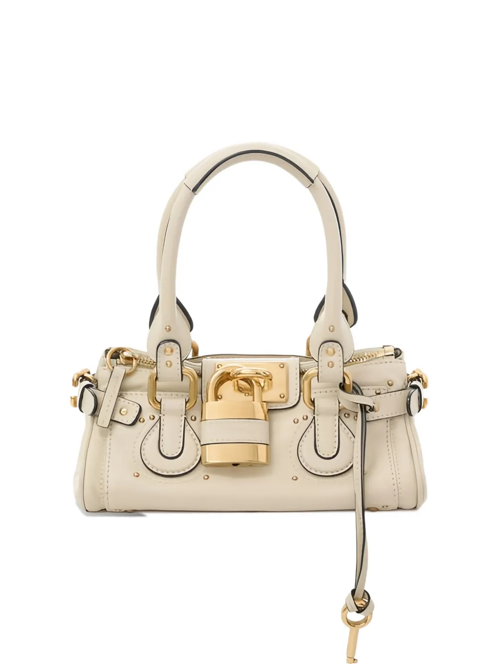 Chloé small Paddington padlock leather tote bag - Toni neutri