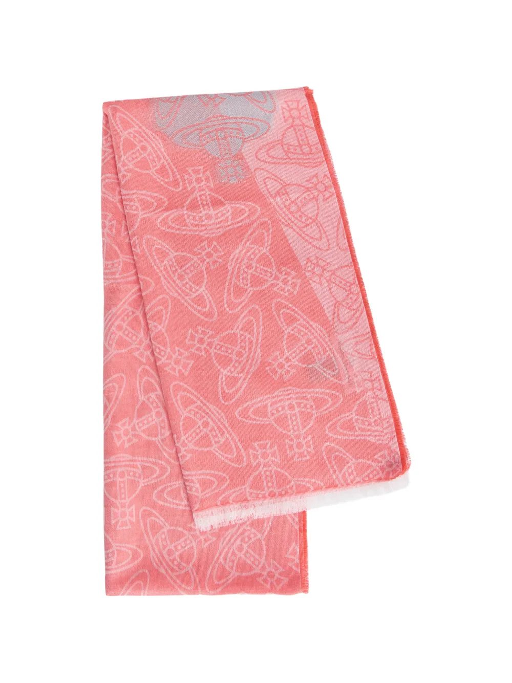 Vivienne Westwood print fringed scarf - Rosa