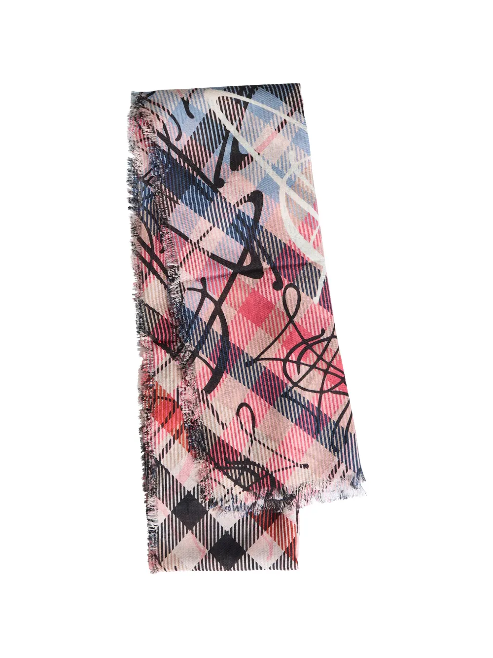 Vivienne Westwood logo-monogrammed wool scarf - Rosa
