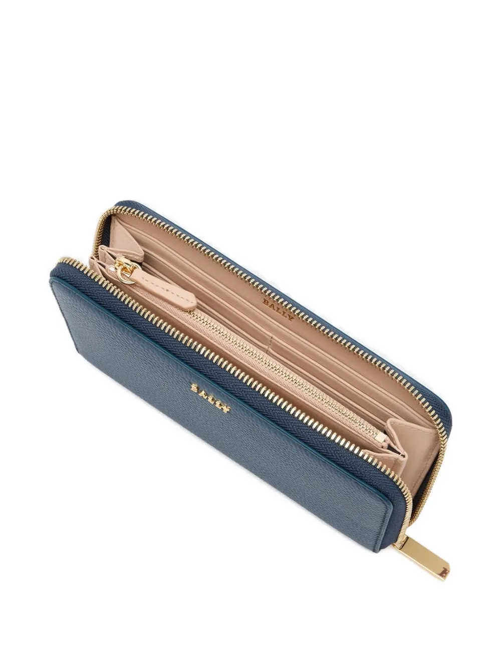  Bally Grained Zip-around Wallet - Blue 