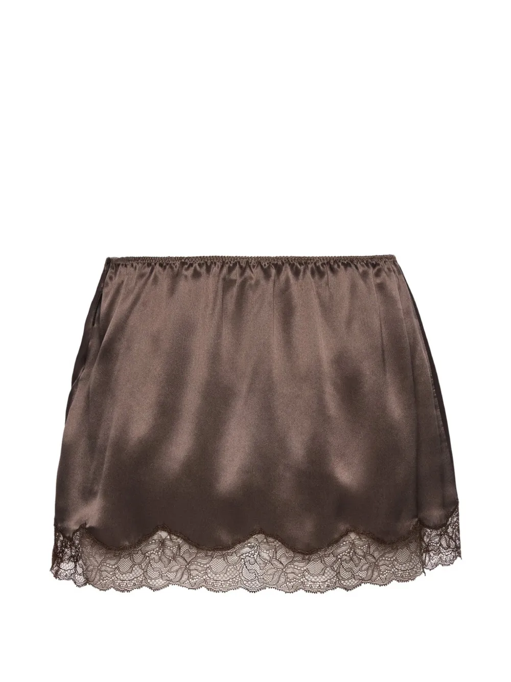Magda Butrym lace-trim mini skirt - Marrone