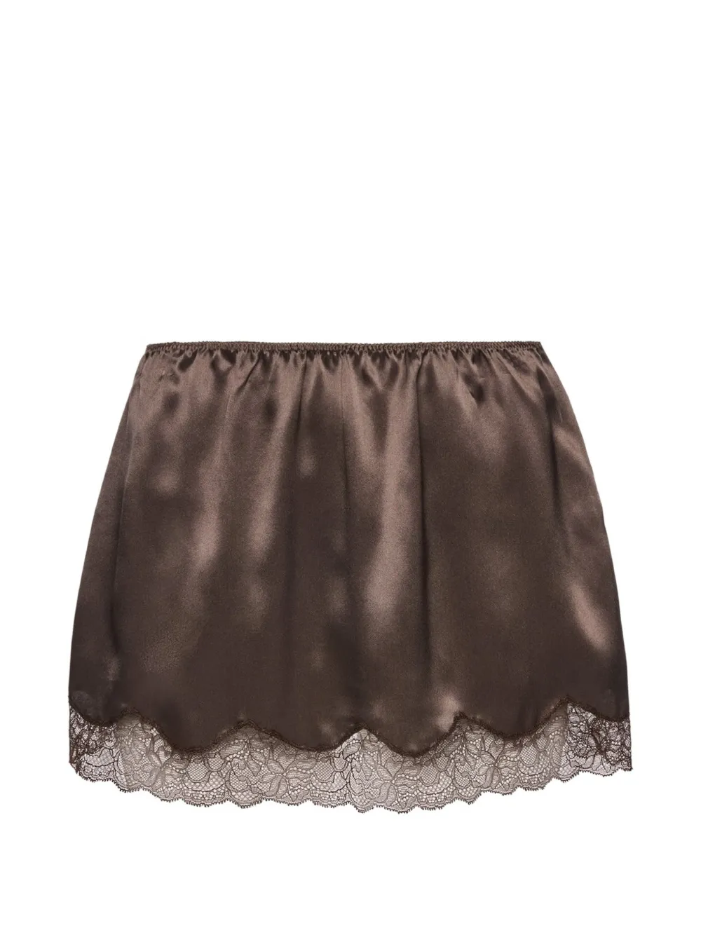  Magda Butrym Lace-trim Mini Skirt - Brown 