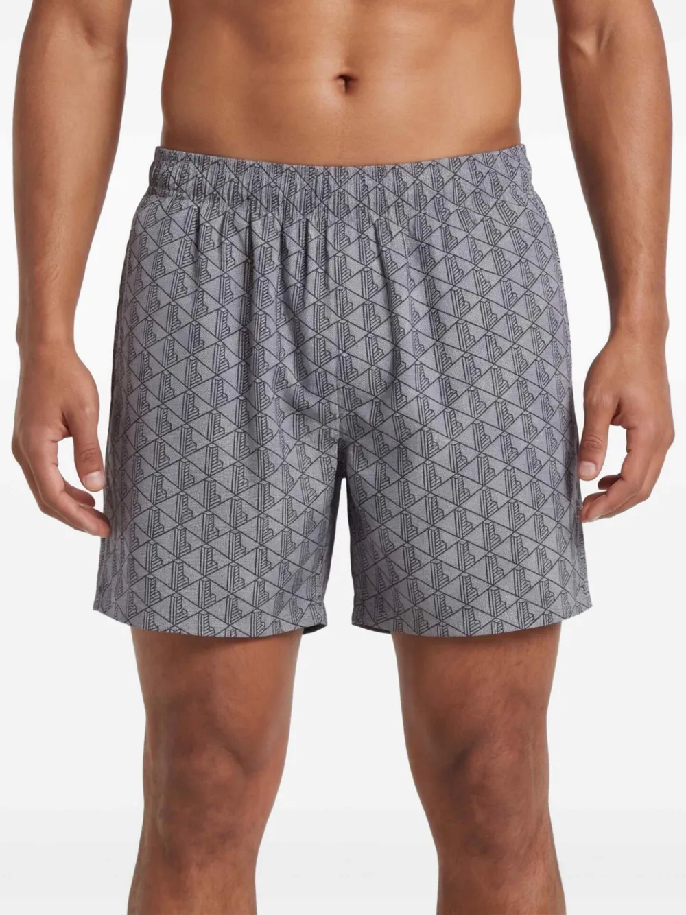 Lacoste Zwembroek met geometrische print Grijs