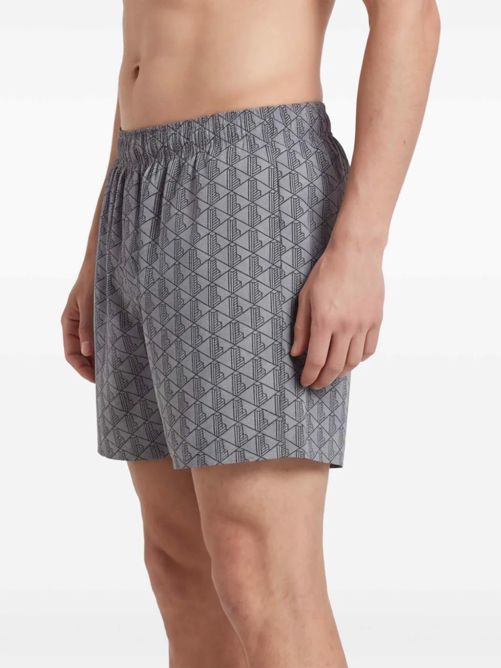 Lacoste Zwembroek met geometrische print Grijs