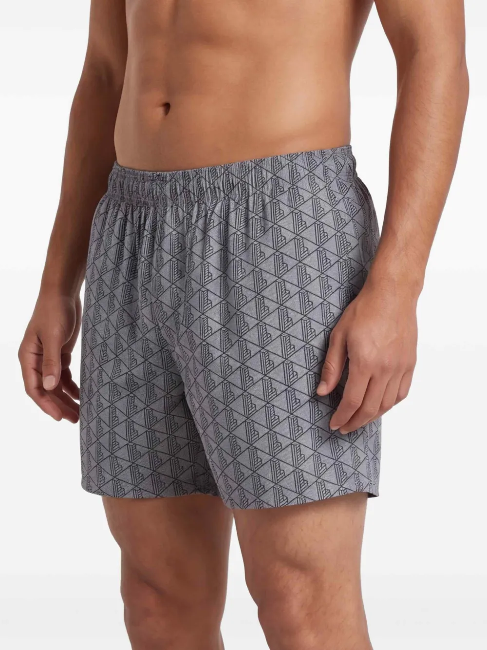 Lacoste Zwembroek met geometrische print Grijs