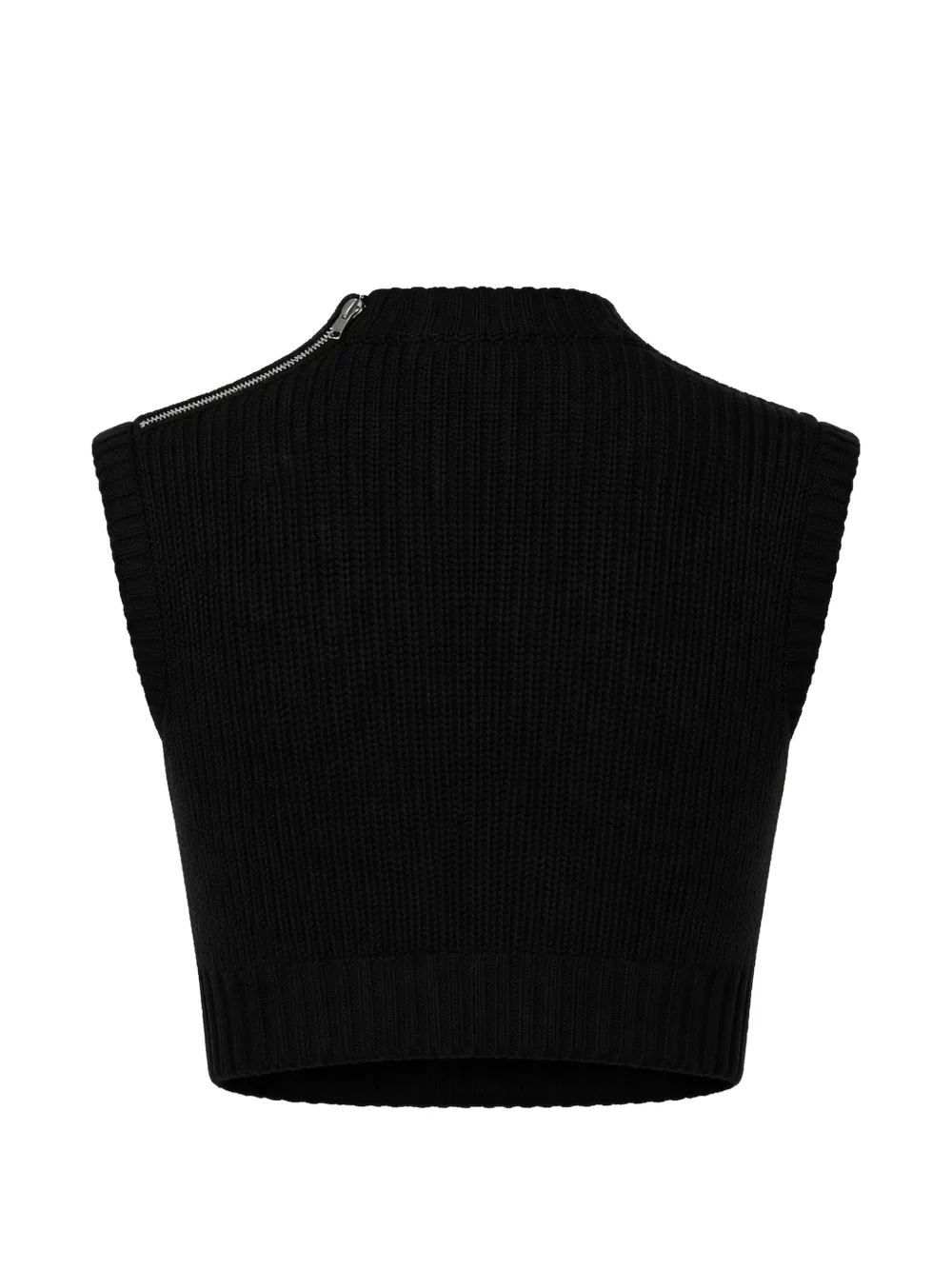  Max Mara Ribbed Zip Top - Black 