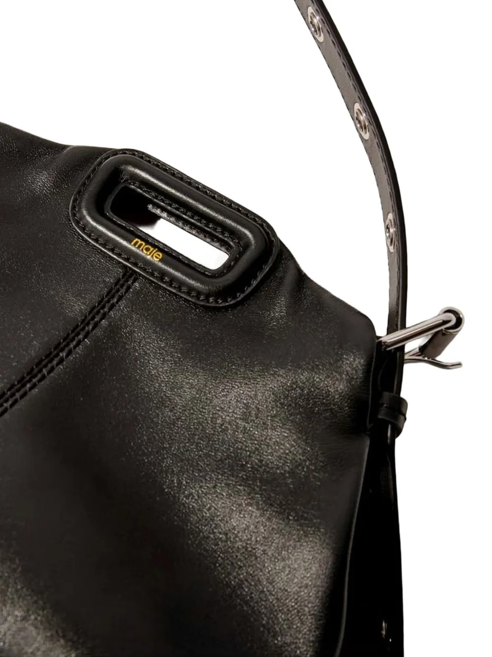 Maje Miss M mini-tas van gewoon leer Zwart