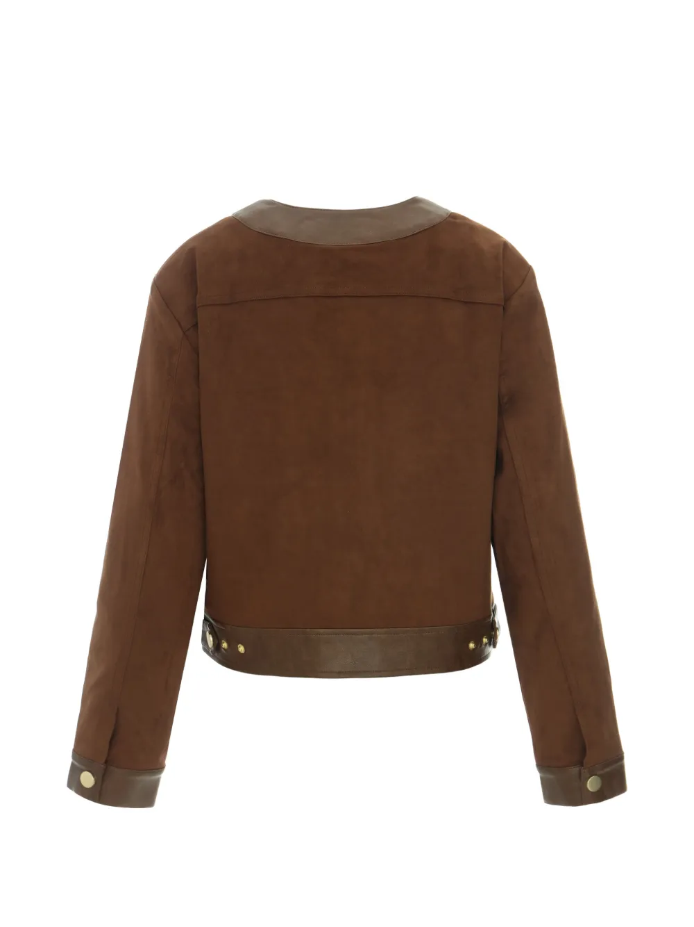  Urbancode Button-up Cropped Jacket - Brown 