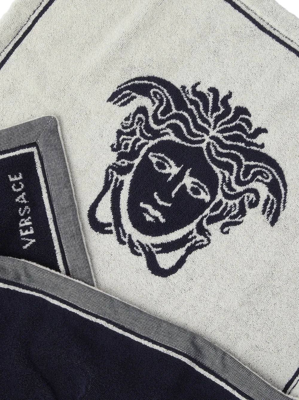  Versace Home Jacquard Bath Towel - Blue 