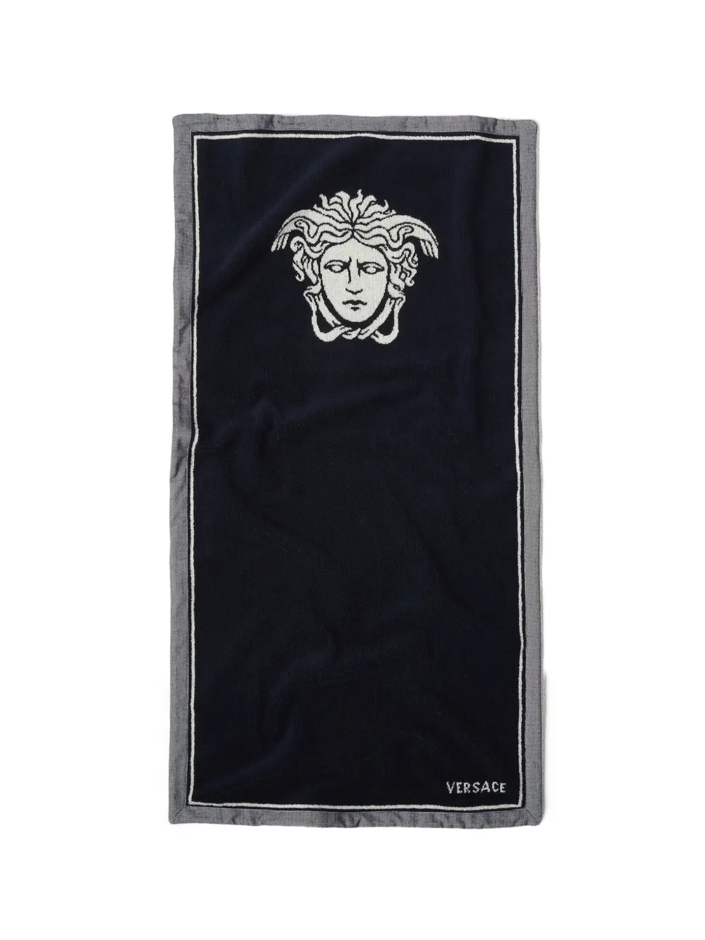 Versace Home jacquard bath towel - Blu