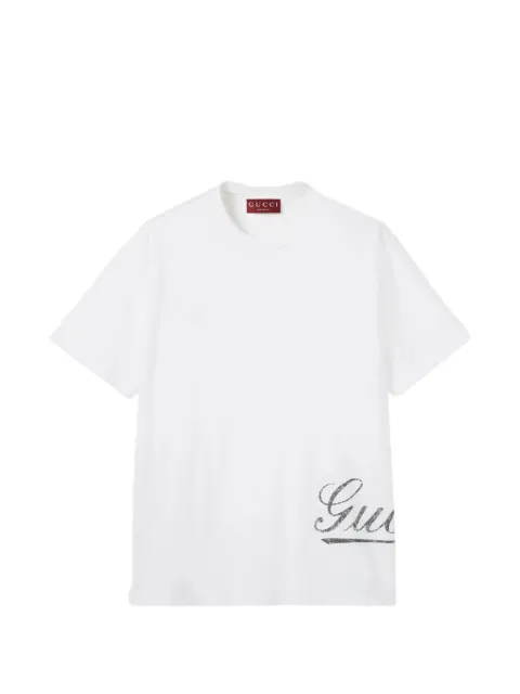 Gucci logo lettering ribbed T-shirt