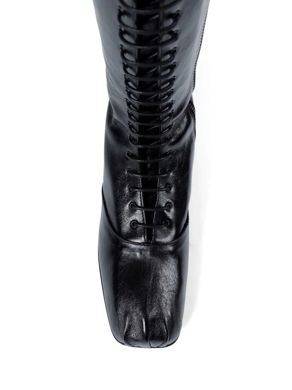 Ann Demeulemeester Ysha squared lace-up high boots Zwart