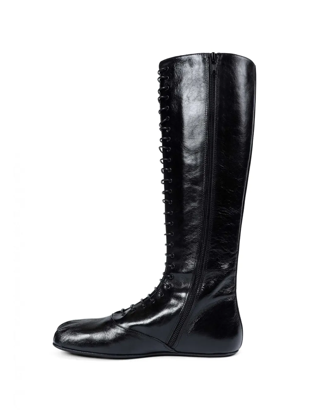 Ann Demeulemeester Ysha squared lace-up high boots Zwart