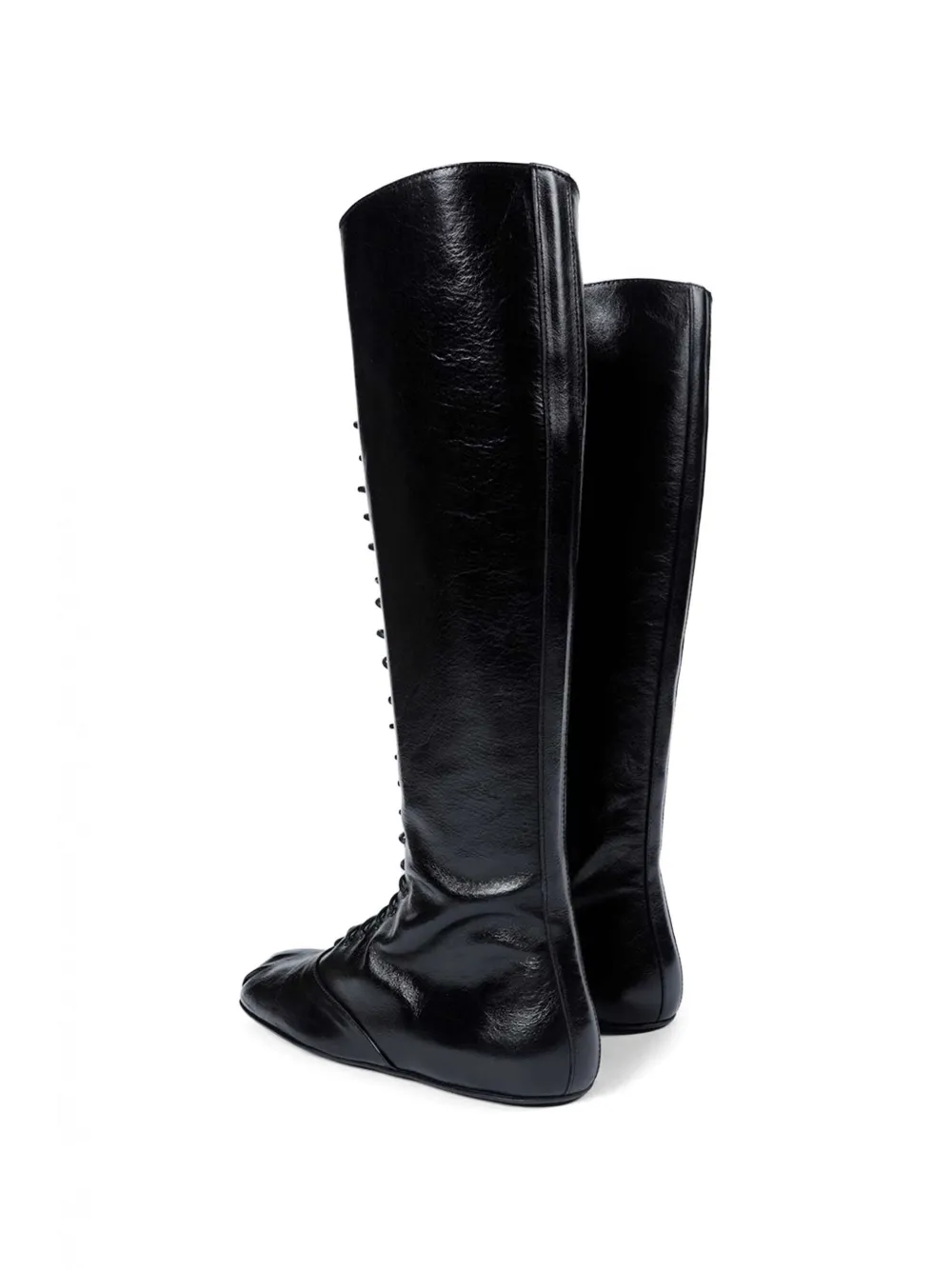 Ann Demeulemeester Ysha squared lace-up high boots Zwart