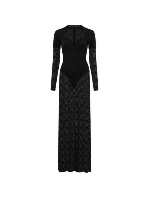 Marine Serre layered mesh flock dress