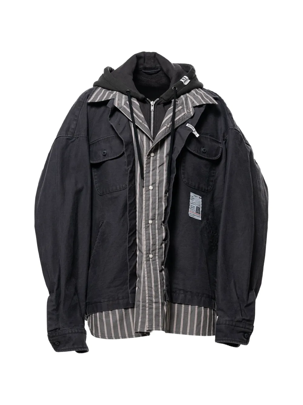 Maison MIHARA YASUHIRO layered shirt jacket - Schwarz