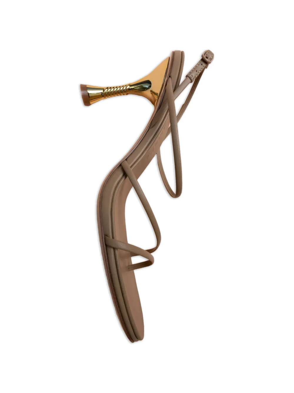 Studio Amelia Helix sandalen met spiraalhak Beige