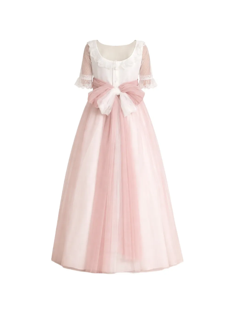  Amaya Ruffled Lace Dress - Pink 