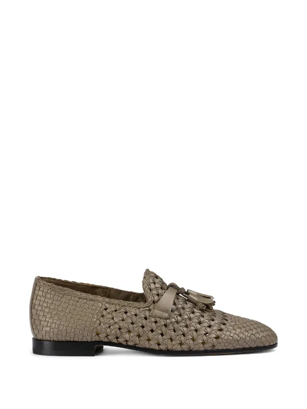 Doucal's Openwork Tassel Loafers in Neutrals
